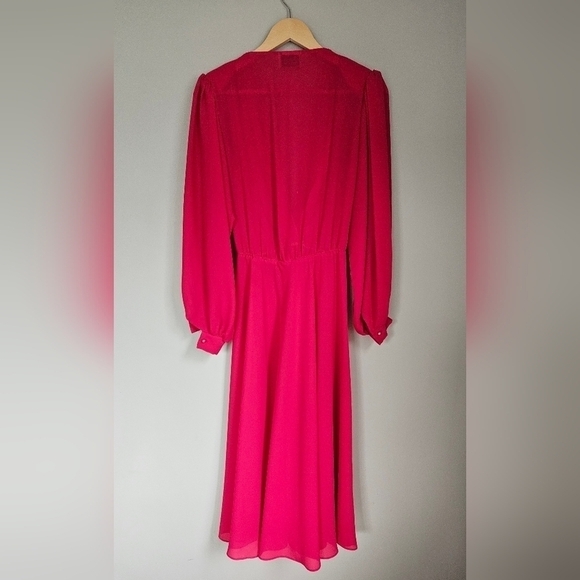 Vintage pink maxi boho  dress longsleeve 60's - Picture 7 of 8